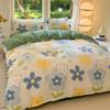 Juego de cama de cuatro piezas cuidadosamente seleccionado, Dormitorio individual para estudiantes, Juego de tres piezas de estilo fresco, Ropa de cama de dibujos animados para invierno