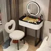 Tocador Apartamento Pequeño Madera Maciza Dormitorio Moderno Simple Lujo Ligero Estilo Crema Tocador de Pizarra de Gama Alta Gabinete Mesa