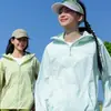 Chaqueta de sol con capucha estilo montaña para mujer, ropa para exteriores de secado rápido, cortavientos y protección UV, chaqueta ligera y transpirable para la piel