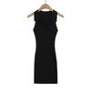 Fs595-25 Nuevo Estilo de Verano Estilo Europeo y Americano Blogger de Instagram Cuello Polo Sexy Delgado Tejido Falda de Cadera Vestido