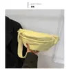 Bolsa pequena de tecido de nylon simples estilo coreano para mulheres, novo modelo 2023, bolsa de ombro texturizada, bolsa de axila, bolsa de peito, bolsa de cintura pequena transversal