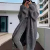 Novo suéter casual de comprimento médio transfronteiriço para mulheres, outono e inverno, caimento solto, jaqueta cardigã de tricô versátil plus size para mulheres