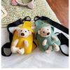 Bolsa pequena 2020 nova bolsa de lona de urso feminina bolsa pequena transversal bolsa de ombro fashion fofa estudante costura desenho animado