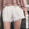 Verão de seda semelhante a seda cetim feminino 2019 estilo japonês cílios rendas calças de segurança anti-soltas leggings de três partes