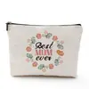Dê às Suas Irmãs, Mãe e Amigas Bolsa de Maquiagem da Série, Bolsa de Higiene Pessoal de Viagem em Linho Densa à Prova d'Água, Bolsa Portátil com Zíper para Moedas Presente