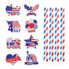 EUA Independence Day Party Decorative Straw Plug-in 4th of July Straw Plug-in Independence Day Suprimentos Decorativos
