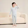 Conjunto de Ropa Interior Térmica para Niñas Algodón Otoño e Invierno Ropa Interior Cálida para Niños Clase a Pijamas Caseros para Niños Tops y Pantalones Térmicos para Niños Grandes