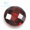 Directo de fábrica 5A redondo rojo granate doble cara tortuga circón piedra desnuda doble capa superficie de celosía superficie tortuga roja piedra blanca CZ