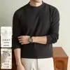 Moletom Masculino Lã Seda Estilo Old Money 2026 Outono Inverno Novo Macio Confortável Quente Camada Interna Camada Base Masculino