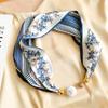 Hebilla Magnética Bufanda de Seda Collar de Perlas para Mujer Decoración Perezosa Verano 2025 Bufanda Protector de Cuello Decoración Nueva Bufanda Venta al por Mayor
