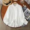 Camisa de Manga Larga Casual Versátil de Gasa de Algodón Artística Fresca Holgada para Primavera y Otoño