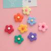 Accesorios de resina para manualidades con flores esmeriladas, flores redondeadas de cinco pétalos, accesorios para el cabello para niños, calcetines, material para manualidades.