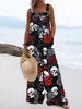 Mono de Verano 2025 Nuevo Europeo y Americano Transfronterizo Amazon Sin Mangas Color Sólido Mono de Pierna Ancha Multicolor para Mujer