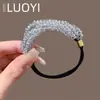 Nueva Banda para el Cabello Hecha a Mano de Perlas Azul Claro 2025 para Mujeres, Diseño de Lujo Accesible, Goma para el Cabello, Elegantes Elegantes Accesorios para el Cabello de Cristal