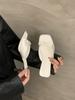 Nuevas Sandalias Elegantes de Tacón Alto 2025 para Usar Afuera Zapatos de Tacón de Aguja Estilo Hada Sandalias Estilo Francés con Moño para Faldas
