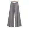 Calça pantalona de tecido puro desejo para mulheres, calça reta para mulheres, novo estilo verão 2025, calça casual pantalona de cintura alta para mulheres