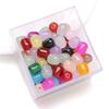 Cuentas de azufaifo de agujero recto de imitación de jade de vidrio, cuentas sueltas hechas a mano, pulsera casera, collar, material de cuentas, accesorios de joyería