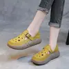 Sandalias Romanas Huecas de Cuero Suave Estilo Vintage para Mujer, Nuevas de Verano 2026, Calzado Casual de Uso Bidireccional