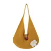 Bolsa de Mano Tejida Estilo Perezoso Shuai Mijia para Mujer, Bolso de Punto Simple Hueco de Verano, Bolso de Hombro de Gran Capacidad para Vacaciones en la Playa