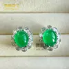 Pendientes de Plata Chapada con Crisoprasa Incrustada al por Mayor, Pendientes con Cierre de Seguridad, Pendientes de Ágata Verde Sol, Calcedonia, Jade, Suministro en Vivo