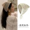 Estilo Pastoral Francés Cinta Bufanda Triangular Adorno para la Cabeza Encaje Francés Banda para el Cabello Bufanda de Seda de Verano Corbata Banda para el Cabello Dulces Accesorios para el Cabello