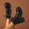 2026 Moda Transfronteriza Versátil Elegante Correa con Hebilla Comercio Exterior Altura Aumentada Elegantes Botas Martin Otoño/Invierno Estilo Coreano Remache Con Cordones Botas para Mujer