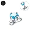 Aretes Exagerados de Acero de Titanio con Circonita Incrustada Transfronterizos G23 Titanio Hilo Interno Hueso Joyería para Piercing