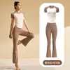 Traje Deportivo de Yoga para Primavera y Otoño para Mujer, para Correr, Fitness, Pilates, Ropa para Exteriores, Ropa de Yoga