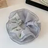 Scrunchie de Rede Plissada Doce de Quatro Camadas para Mulheres, Elástico Versátil para Coque, Acessório de Cabelo de Alta Elasticidade