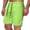 Calças de banho casuais masculinas curtas de verão, shorts de secagem rápida, calças de praia, calças de cor sólida