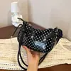Bolsa de Bolinhas com Laço para Mulheres 2026 Nova Tendência Moda Versátil Ombro Axila Bolsa de Verão Transversal Pequena Quadrada