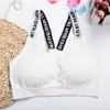 Tirantes de Hombro con Letras Inglesas para Mujer, Ropa Interior de Pecho Envuelto, Tirantes Sin Costuras, Hermoso Tubo Superior de Espalda con Almohadillas en el Pecho, Sujetador Deportivo, Sin Espalda
