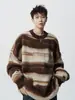 Suéter Tricô Retrô para Homens, Novo Suéter Casual de Inverno Estilo Americano, Marca de Moda High Street, Blusa Casual Solta e Versátil para Homens