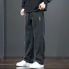 Pantalones Casuales para Hombre Otoño Sueltos Pierna Recta Elásticos Deportivos Pantalones de Chándal Nuevo Otoño/Invierno Pana Más Terciopelo Pantalones Largos