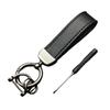 Chaveiro de metal sofisticado para carro, ideal para homens. Chaveiro criativo na cor preta pura, estilo clássico.