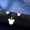 Set de collar de ratón de acero inoxidable europeo y americano para mujer, aretes de personalidad, cadena para clavícula, nuevo set, accesorios al por mayor