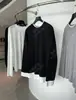DestaqueYuran 26 Novo Estilo Outono Inicial Dupla Mercerizada Macia Lavada com Areia Falsa Peça Dupla Cor Contrastante Caimento Solto Camiseta de Manga Longa