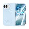 Adequado para capa de celular Apple 18 dobras, capa protetora frontal e traseira com padrão de onda magnética dobrável ampla com protetor de tela integrado