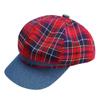 Moda Casual 2025 Chapéu Newsboy com Proteção Solar Chapéu Octogonal Xadrez que Deixa o Rosto Menor Boina Denim Color-Blocking para Mulheres Verão