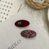 Nuevo Pasador Geométrico Rojo Estilo Tweed, Pasador Versátil para Niña, Accesorios para el Cabello en la Parte Trasera de la Cabeza, Pinza Lateral para el Flequillo