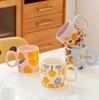 Pequeno Fresh Flower Ceramic Cup Alto Valor de Beleza Casal Caneca Escritório da Menina Copo de café criativo Copo de café da manhã