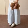 Saia de Cintura Alta de Secagem Rápida para Mulheres, Estilo Coreano Primavera e Verão, Saia Evasê de Comprimento Médio que Cobre os Quadris e Emagrece, com Saia Longa Patchwork Workwear