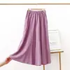 Pantalones Verdes Sueltos de Pierna Ancha para Mujer de Verano, Pantalones Cropped Rectos de Talla Grande, Pantalones Casuales Finos de Lino de Cintura Alta