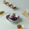 En el Bosque, Regresando a los Pinos - Glicinia Serenity Pintada a Mano - Juego de Té Kung Fu de Una Tetera y Cuatro Tazas - Utensilios de Té - Regalo de Inauguración