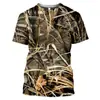 Estação independente e-commerce transfronteiriço camiseta masculina padrão floresta selva impressão 3D gola redonda pulôver ao ar livre galho fabricantes