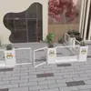 Combinación de Rejilla para Macetas de Hierro Forjado para Exteriores para Exhibición en Calle Comercial, Valla para Plantar Macizos de Flores, Barandilla para Tienda de Mascotas con Puerta