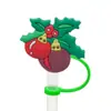 Tampa de palito de Natal personalizada transfronteiriça, capa de palito removível de silicone macio de desenho animado, plugue à prova de poeira, tampa de palito de silicone