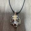 Collar de Tigre Estilo Étnico Retro para Hombre Plata Tailandesa Artesanía Antigua Zodiaco Tigre Moderno Diseño de Nicho Sensación Collar Hueco