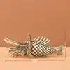 Torneira Triângulo de Latão Puro Peixe Que Você Tenha Abundância Todos os Anos Peixe Retro Decoração de Objeto Antigo Desktop Animal de Estimação para Chá Artesanato Ornamento de Cobre