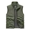 Nueva colección de primavera y otoño para hombre, color liso, cuello alto, multibolsillos, multifuncional, cortavientos impermeable para exteriores, ropa deportiva informal holgada para pesca